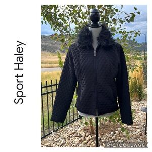 SPORT HALEY QUILTED REMOVABLE FAUX FUR COLLAR